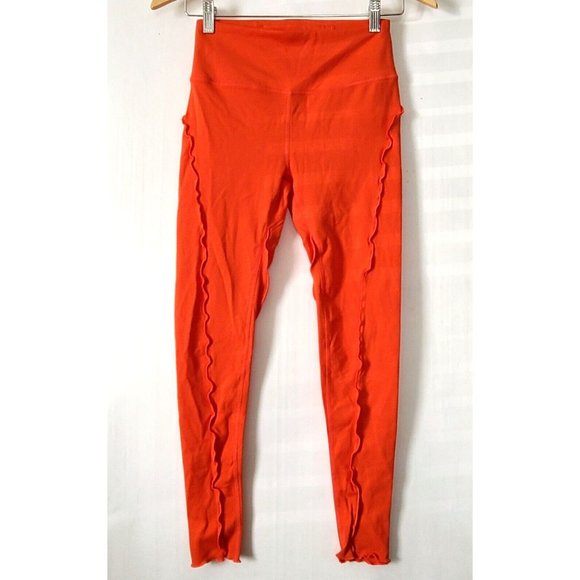 Free People Pants - Free People Movement Hearts Aflutter Leggings Size S Orange Hi Rise NWOT $78